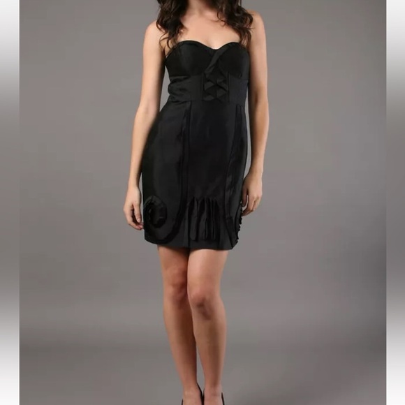 Anthropologie LEIFSDOTTIR Black Onyx Strapless Dress - Picture 7 of 12